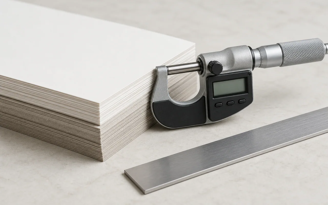 Paper Thickness Explained: GSM, Caliper, Microns, and Points — A Complete Guide for Buyers
